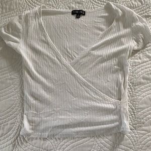 White Cross Crop Top